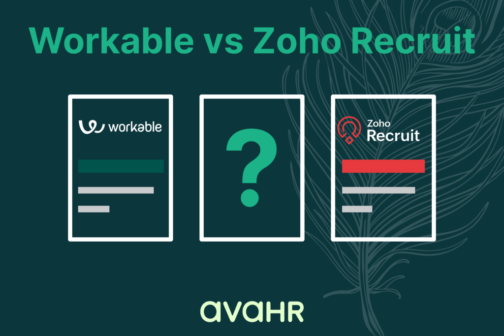 Image Showing Logos Of Workable Vs Zoho Recruit And Their Alternative Ava Hr