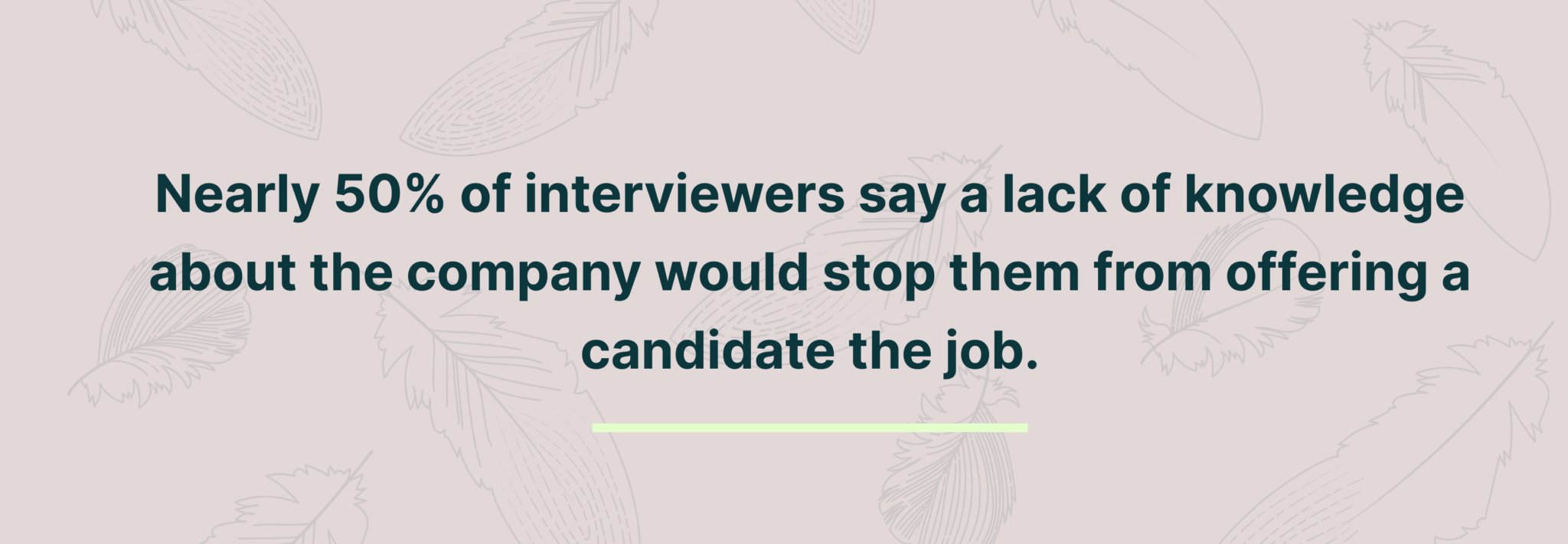 Image Showing A Study Result Saying That Nearly 50 Of Interviewers Say A Lack Of Knowledge About The Company Would Stop Them From Offering A Candidate The Job
