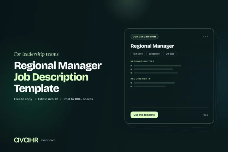 Regional Manager Job Description Template