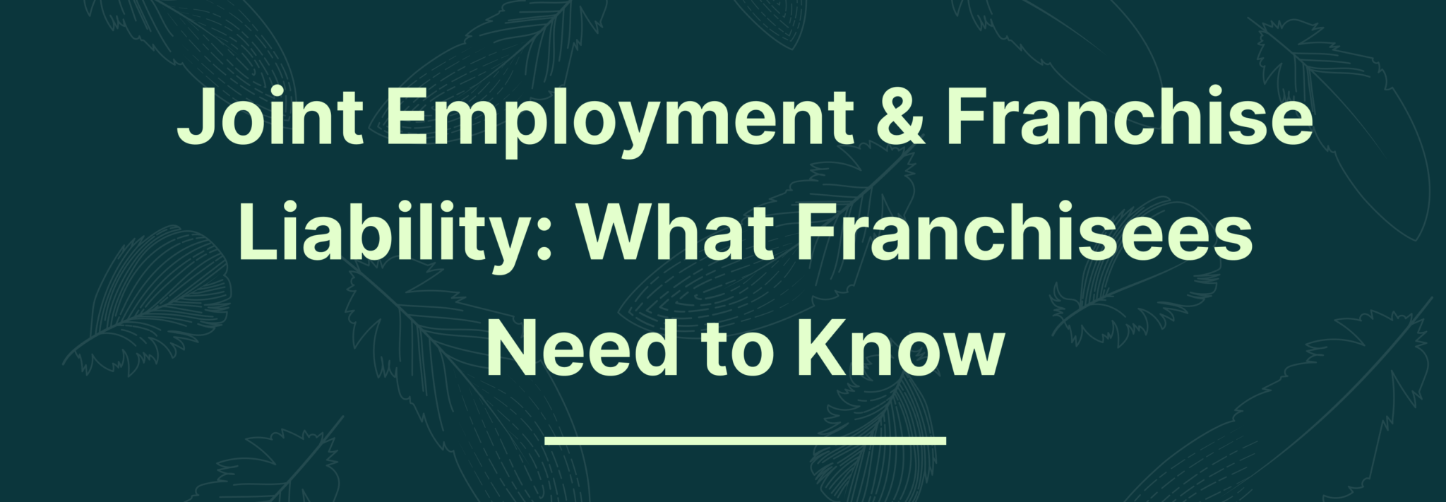 Joint Employment In Franchise