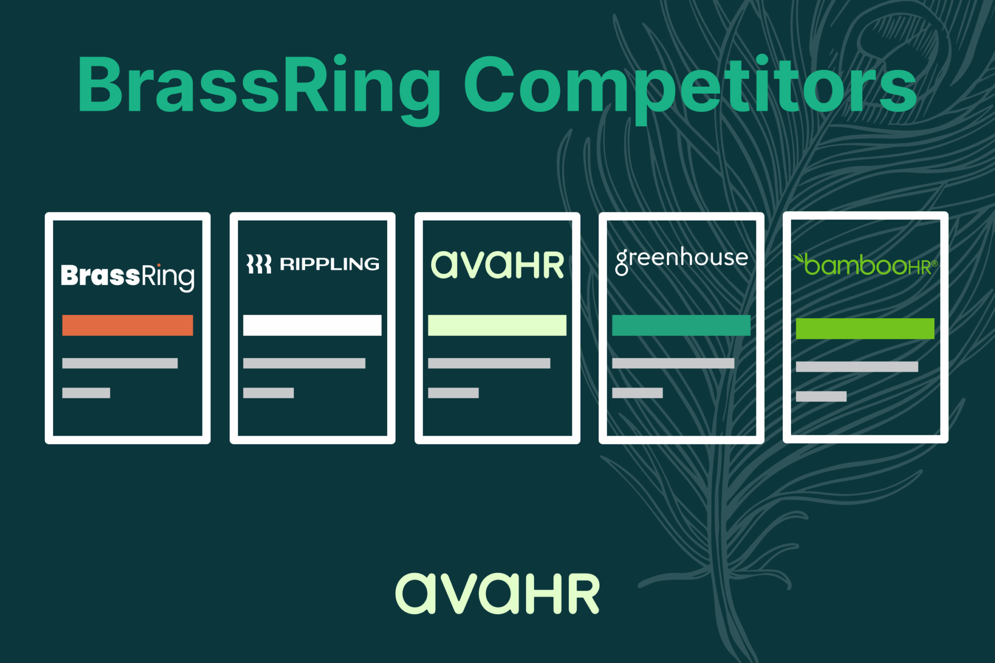 Logos of top hireEZ competitors including AvaHR, Gem, Zoho Recruit, and iCIMS