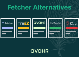 Visual overview of top Fetcher alternatives, featuring AvaHR and four competitor logos in a card layout.