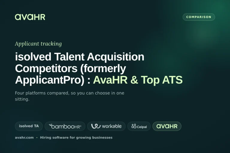 isolved Talent Acquisition Competitors (formerly ApplicantPro) : AvaHR & Top ATS