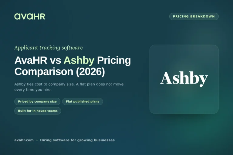 AvaHR vs Ashby Pricing Comparison (2026)