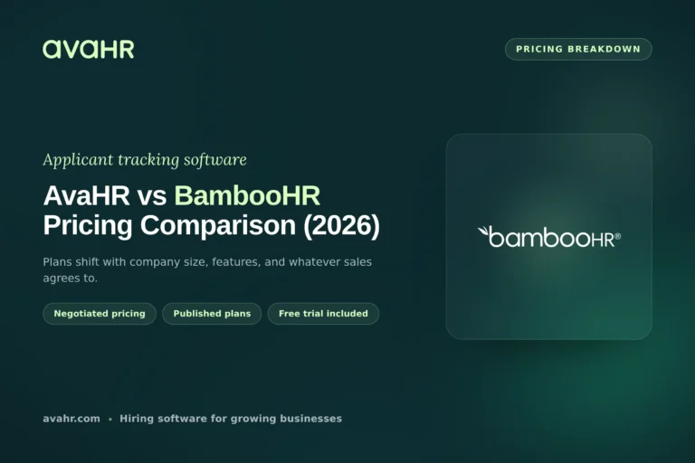 AvaHR vs BambooHR Pricing Comparison (2026)
