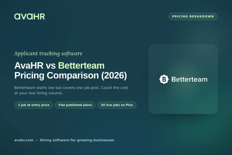 AvaHR vs Betterteam Pricing Comparison (2026)