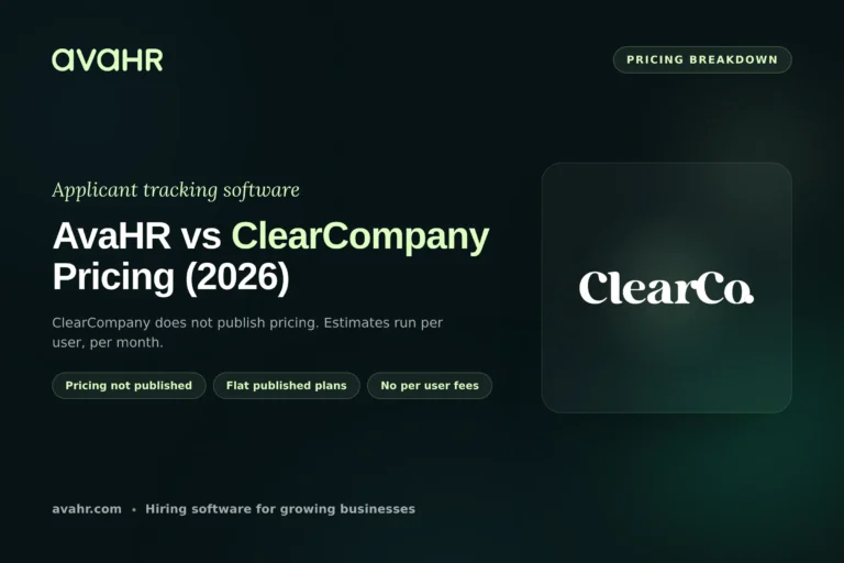 AvaHR vs ClearCompany Pricing (2026)
