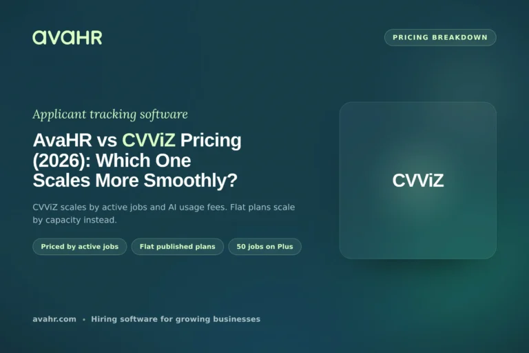 AvaHR vs CVViZ Pricing (2026)