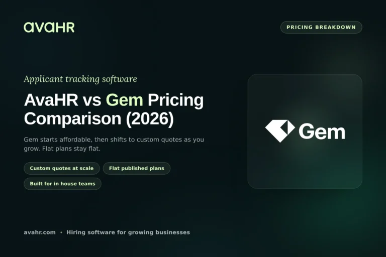 AvaHR vs Gem Pricing Comparison (2026)