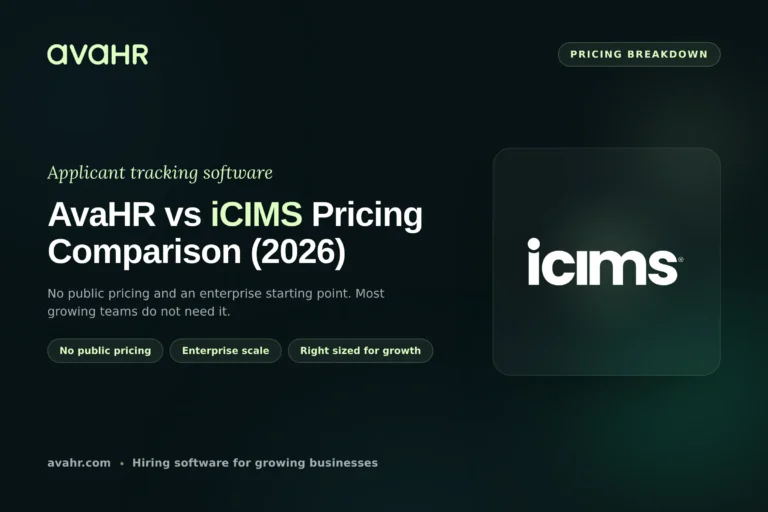AvaHR vs iCIMS Pricing Comparison (2026)