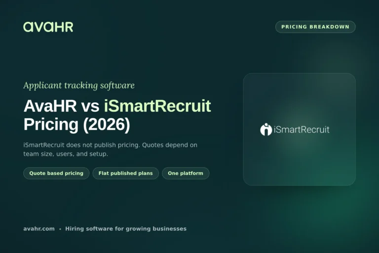 AvaHR vs iSmartRecruit Pricing (2026)
