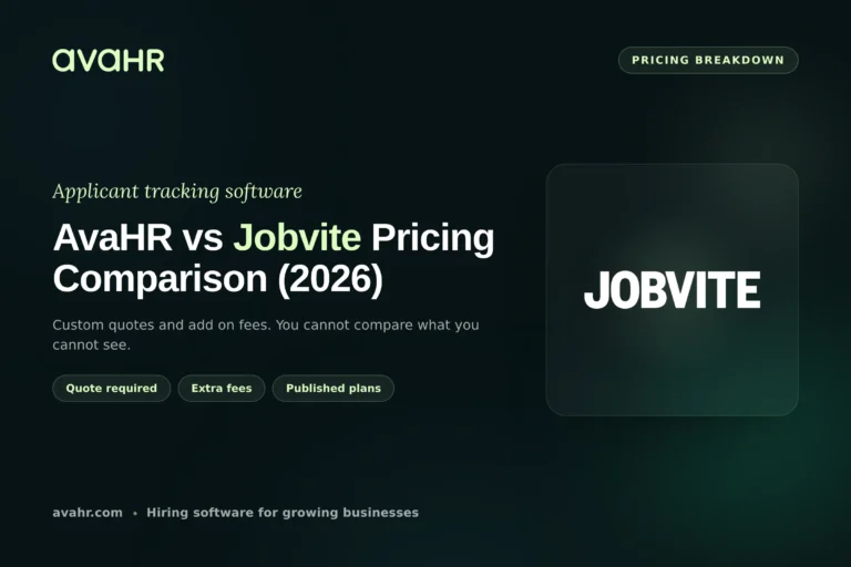 AvaHR vs Jobvite Pricing Comparison (2026)