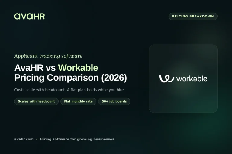 AvaHR vs Workable Pricing Comparison (2026)