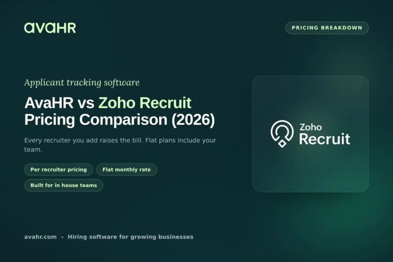 AvaHR vs Zoho Recruit Pricing Comparison (2026)