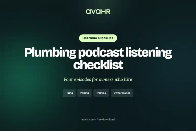 Plumbing Podcast Listening Checklist